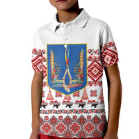 Ukraine Merry Christmas Kid Polo Shirt Ukraine Emblem and Vyshyvanka Xmas Style - Wonder Print Shop