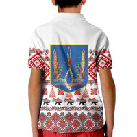 Ukraine Merry Christmas Kid Polo Shirt Ukraine Emblem and Vyshyvanka Xmas Style - Wonder Print Shop