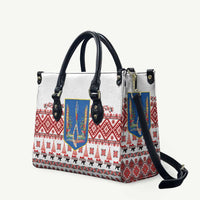 Ukraine Merry Christmas Leather Bag Ukraine Emblem and Vyshyvanka Xmas Style - Wonder Print Shop