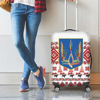 Ukraine Merry Christmas Luggage Cover Ukraine Emblem and Vyshyvanka Xmas Style - Wonder Print Shop