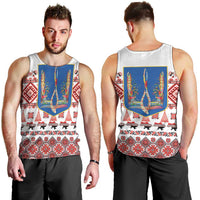 Ukraine Merry Christmas Men Tank Top Ukraine Emblem and Vyshyvanka Xmas Style - Wonder Print Shop