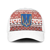 Ukraine Merry Christmas Mesh Trucker Cap Ukraine Emblem and Vyshyvanka Xmas Style - Wonder Print Shop