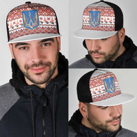 Ukraine Merry Christmas Mesh Trucker Cap Ukraine Emblem and Vyshyvanka Xmas Style - Wonder Print Shop