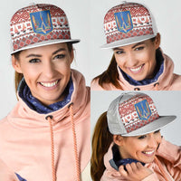 Ukraine Merry Christmas Mesh Trucker Cap Ukraine Emblem and Vyshyvanka Xmas Style - Wonder Print Shop