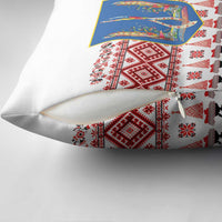 Ukraine Merry Christmas Pillow Cover Ukraine Emblem and Vyshyvanka Xmas Style - Wonder Print Shop