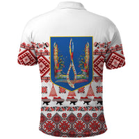 Ukraine Merry Christmas Polo Shirt Ukraine Emblem and Vyshyvanka Xmas Style - Wonder Print Shop