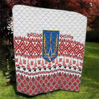 Ukraine Merry Christmas Quilt Ukraine Emblem and Vyshyvanka Xmas Style - Wonder Print Shop
