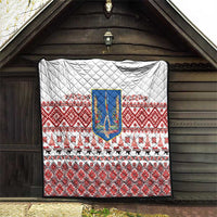 Ukraine Merry Christmas Quilt Ukraine Emblem and Vyshyvanka Xmas Style - Wonder Print Shop