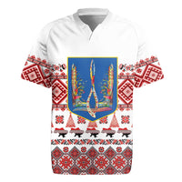 Ukraine Merry Christmas Rugby Jersey Ukraine Emblem and Vyshyvanka Xmas Style - Wonder Print Shop