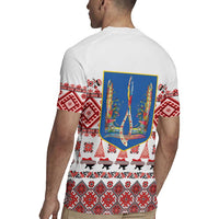 Ukraine Merry Christmas Rugby Jersey Ukraine Emblem and Vyshyvanka Xmas Style - Wonder Print Shop