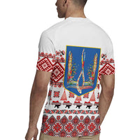 Ukraine Merry Christmas Rugby Jersey Ukraine Emblem and Vyshyvanka Xmas Style - Wonder Print Shop