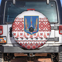 Ukraine Merry Christmas Spare Tire Cover Ukraine Emblem and Vyshyvanka Xmas Style - Wonder Print Shop