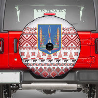 Ukraine Merry Christmas Spare Tire Cover Ukraine Emblem and Vyshyvanka Xmas Style - Wonder Print Shop