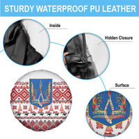 Ukraine Merry Christmas Spare Tire Cover Ukraine Emblem and Vyshyvanka Xmas Style - Wonder Print Shop