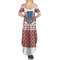 Ukraine Merry Christmas Summer Maxi Dress Ukraine Emblem and Vyshyvanka Xmas Style - Wonder Print Shop