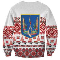 Ukraine Merry Christmas Sweatshirt Ukraine Emblem and Vyshyvanka Xmas Style - Wonder Print Shop