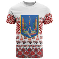Ukraine Merry Christmas T Shirt Ukraine Emblem and Vyshyvanka Xmas Style - Wonder Print Shop