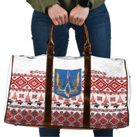 Ukraine Merry Christmas Travel Bag Ukraine Emblem and Vyshyvanka Xmas Style - Wonder Print Shop