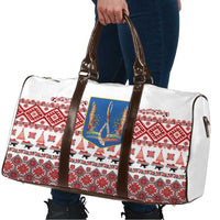 Ukraine Merry Christmas Travel Bag Ukraine Emblem and Vyshyvanka Xmas Style - Wonder Print Shop