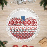 Ukraine Merry Christmas Tree Skirt Ukraine Emblem and Vyshyvanka Xmas Style - Wonder Print Shop