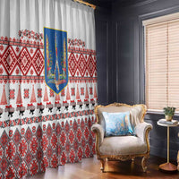 Ukraine Merry Christmas Window Curtain Ukraine Emblem and Vyshyvanka Xmas Style - Wonder Print Shop