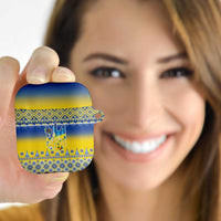 Ukraine Merry Christmas AirPods Case Ukraine Emblem and Vyshyvanka Knitted Effect - Wonder Print Shop