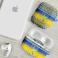 Ukraine Merry Christmas AirPods Case Ukraine Emblem and Vyshyvanka Knitted Effect - Wonder Print Shop