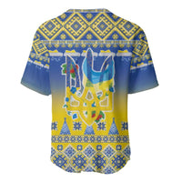 Ukraine Merry Christmas Baseball Jersey Ukraine Emblem and Vyshyvanka Knitted Effect - Wonder Print Shop