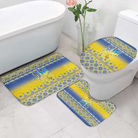 Ukraine Merry Christmas Bathroom Set Ukraine Emblem and Vyshyvanka Knitted Effect - Wonder Print Shop