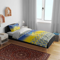 Ukraine Merry Christmas Bedding Set Ukraine Emblem and Vyshyvanka Knitted Effect - Wonder Print Shop