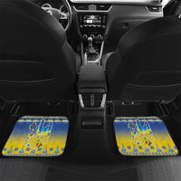Ukraine Merry Christmas Car Mats Ukraine Emblem and Vyshyvanka Knitted Effect - Wonder Print Shop
