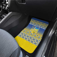 Ukraine Merry Christmas Car Mats Ukraine Emblem and Vyshyvanka Knitted Effect - Wonder Print Shop