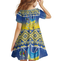 Ukraine Merry Christmas Family Matching Puletasi and Hawaiian Shirt Ukraine Emblem and Vyshyvanka Knitted Effect - Wonder Print Shop