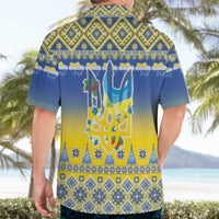 Ukraine Merry Christmas Hawaiian Shirt Ukraine Emblem and Vyshyvanka Knitted Effect - Wonder Print Shop