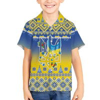 Ukraine Merry Christmas Hawaiian Shirt Ukraine Emblem and Vyshyvanka Knitted Effect - Wonder Print Shop