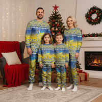 Ukraine Merry Christmas Pajama Set Ukraine Emblem and Vyshyvanka Knitted Effect - Wonder Print Shop