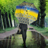 Ukraine Merry Christmas Umbrella Ukraine Emblem and Vyshyvanka Knitted Effect - Wonder Print Shop
