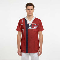 Custom Norway Football Scrub Top Retro Style