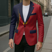 Custom Spain Football Blazer Sporty Style-Royal Vibe