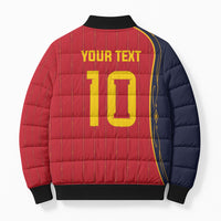 Custom Spain Football Bomber Puffer Jacket Sporty Style-Royal Vibe