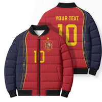 Custom Spain Football Bomber Puffer Jacket Sporty Style-Royal Vibe