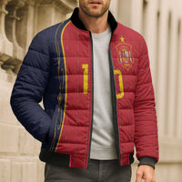 Custom Spain Football Bomber Puffer Jacket Sporty Style-Royal Vibe