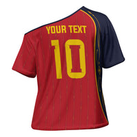Custom Spain Football Cross Shoulder Shirt Sporty Style-Royal Vibe