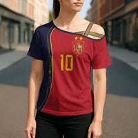 Custom Spain Football Cross Shoulder Shirt Sporty Style-Royal Vibe