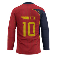 Custom Spain Football Hockey Jersey Sporty Style-Royal Vibe