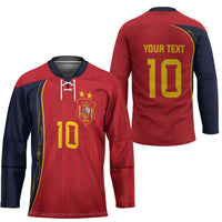 Custom Spain Football Hockey Jersey Sporty Style-Royal Vibe