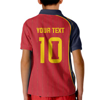 Custom Spain Football Kid Polo Shirt Sporty Style-Royal Vibe