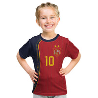 Custom Spain Football Kid T Shirt Sporty Style-Royal Vibe