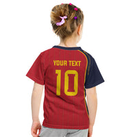 Custom Spain Football Kid T Shirt Sporty Style-Royal Vibe