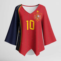 Custom Spain Football Kimono Sleeve Blouse Sporty Style-Royal Vibe